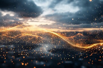 Cosmic nebula stars paint an abstract light across the dark outer galaxy