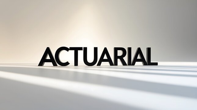 Stylish typography of actuarial with shadow effects on a minimalist backdrop