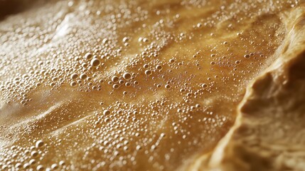 Close-up of a surface covered in small bubbles. the bubbles are of different sizes and shapes, and they are scattered across the surface in a random pattern.