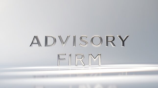 Elegant typography showcasing the phrase advisory firm in a professional layout