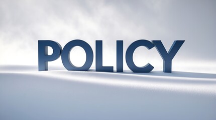 Clear text representing policy in a calm environment with soft shadows