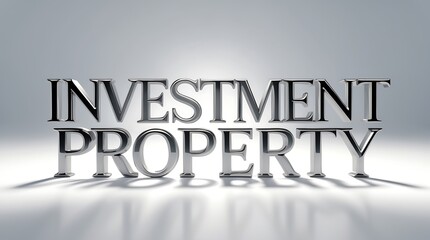 Stylish lettering representing investment property displayed on a plain background