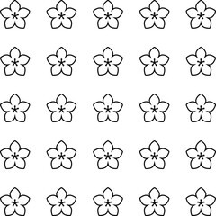 Floral Vector Pattern. Black and White Flower Ornament Pattern Background - floral graphic design element for web or print.