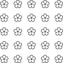 Floral Vector Pattern. Black and White Flower Ornament Pattern Background - floral graphic design element for web or print.
