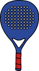 A hand drawn illustration of a padel racquet sports equipment