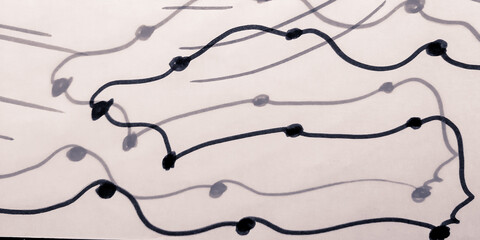 Pale Curve. Polka Stripe. Grayscale Background.