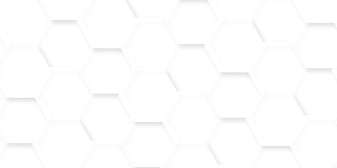 Geometric creative white abstract grid hexagon wallpaper background. Futuristic honeycomb white mosaic design. Seamless cell background. Abstract honeycomb background.	