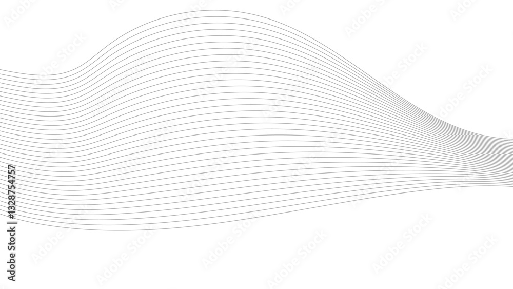 Sticker line composition simple minimalistic design. colored sound wave lines. music wave, radio signal freq