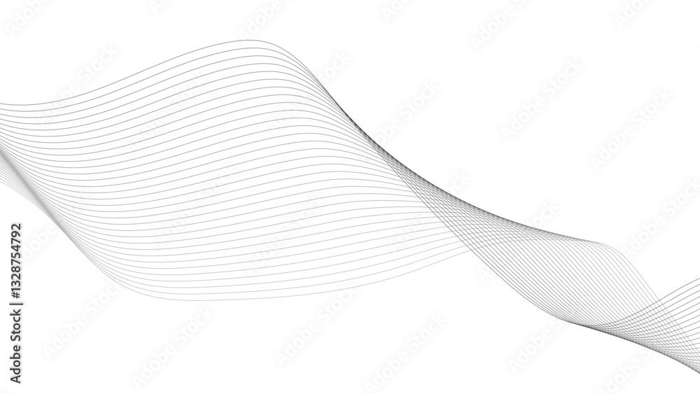 Wall mural line composition simple minimalistic design. mixer wave background. sound wave pattern element.