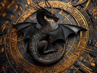 Witness the majestic Arcane dragon with ancient sigils embedded in its wings, summoning powerful spells, a breathtaking display of mythical power and arcane artistry This stunning image captures the