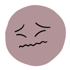 vector doodle illustration of a round face