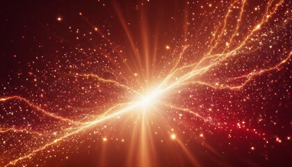Obraz premium Abstract technology power and energy flow concept background, minimalist design with glitter glow light and bokeh, generative AI.