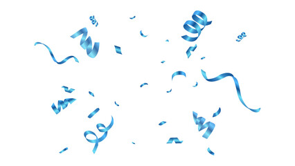 blue confetti and ribbon background vector