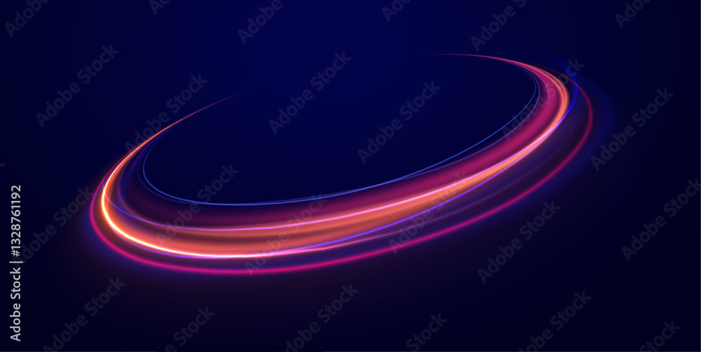 Canvas Prints surreal neon vortexes: a spectacular display of rotating and spinning energy hoops, creating a beaut