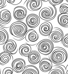 Black Swirls Pattern on White Background for Creative Projects