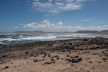 Playa los Charcos en la costa norte de Fuerteventura. 