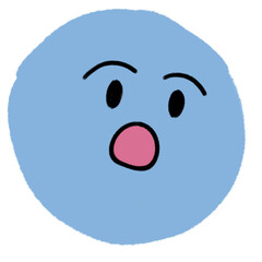amazed blue happy smiley face emotion doodle illustration