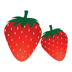 Strawberry vector. Fresh red ripe mellow berry on white background. 3d Strawberry icon vector illustration. Strawberries 3d color vector icon for food apps and websites.