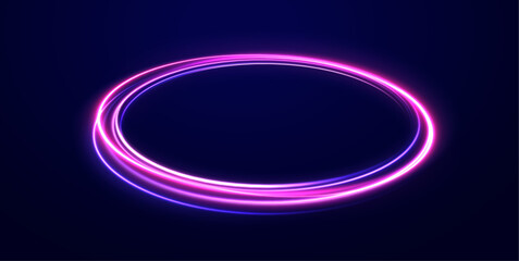 Ethereal Light Portals: A Mesmerizing Array of Vibrant Neon Ovals and Swirling Energy Loops That Resemble Mysterious Interdimensional Gateways Suspended in the Darkness of Space