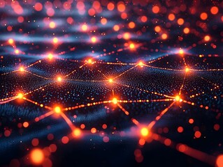 Fototapeta premium Glowing Quantum Servers in Spherical Data Exchange Network