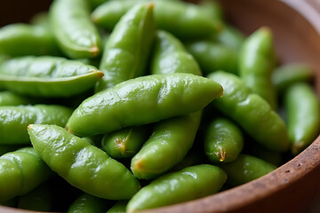 Harvesting fresh edamame pods local farm food photography natural setting close-up view