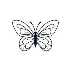 Elegant Butterfly Line Art Illustration – Minimalist Vector Design