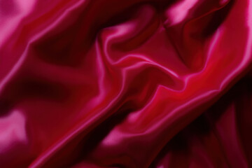 Luxurious silky fabric in deep magenta with elegant folds and soft lighting. Perfect for fashion design, textile backgrounds, branding, digital art, beauty aesthetics, romantic themes