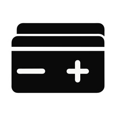 Obraz premium credit card with plus sign - flat icon for apps and websites 