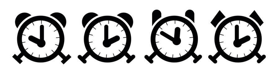 Unique Alaram Clock Vector Glyph Icon. Alarm Clock Icon. Wake Up Time Vector Design on White Background.