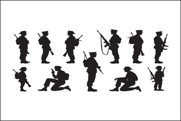 Military Soldier Silhouette Bundle
