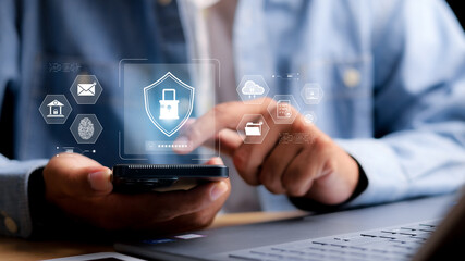 cyber security concept, Login, User, identification information security and encryption, secure Internet access, cybersecurity, secure access to user's personal information