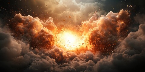 Naklejka premium Fire explosion banner Banner