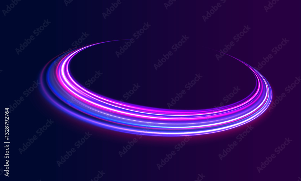 Canvas Prints surreal neon vortexes: a spectacular display of rotating and spinning energy hoops, creating a beaut