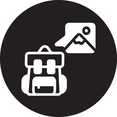hiking glyph icon