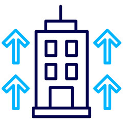 Real estate grow Outline Color icon