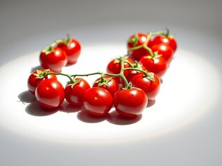Vibrant Red Cherry Tomatoes on White Background - AI Photo