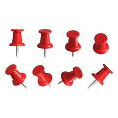 red pin isolated on transparent background. 빨간 핀 3D