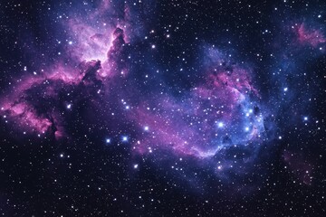 Stunning Nebula with Colorful Gas Clouds and Bright Stars in Space