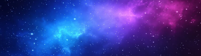 A cosmic galaxy gradient background. Featuring deep blues, purples, and sparkling whites