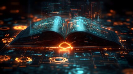 Fototapeta premium The Harmonious Integration of Literature and Technology: A Visual Exploration of Software Engineering