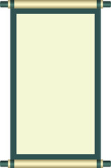 Chinese Traditional Scroll ,Elegant Oriental Banner with Classic Patterns