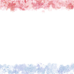 はじける水彩絵の具で描いたボーダーのフレーム