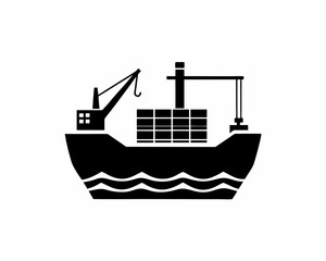 Obraz premium creative silhouette Cargo Ship Icon victor illustration 
