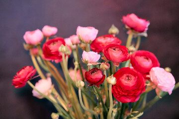 red ranunculus  flowers bouquet 