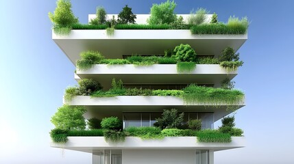 Green Tower Sustainable Architecture, Urban, Day, Blue Sky