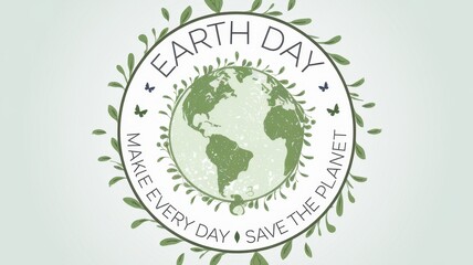 Earth Day logo, promoting sustainability, environmental awareness, eco-friendly practices, conservation, planet care, green initiatives, activism, nature protection.