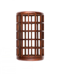 round wooden cage isolated on white background