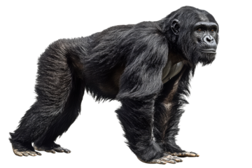 Majestic gorilla standing strong on transparent background
