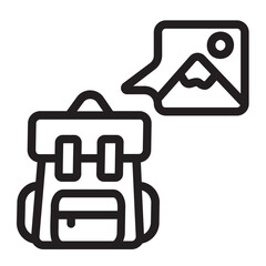 hiking line icon