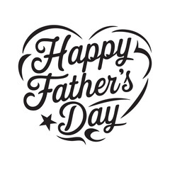 Happy Fathers Day greeting card with hand written lettering